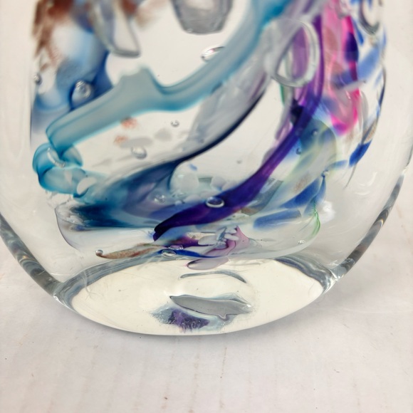 Robert L Harmon-Art Glass Studio small blown vase/paperweight-signed-abstract - Picture 5 of 10
